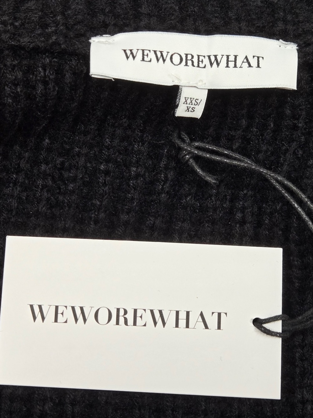 NWT WEWOREWHAT Collar Coatigan XXS/XS Black 9539 - Picture 3 of 7
